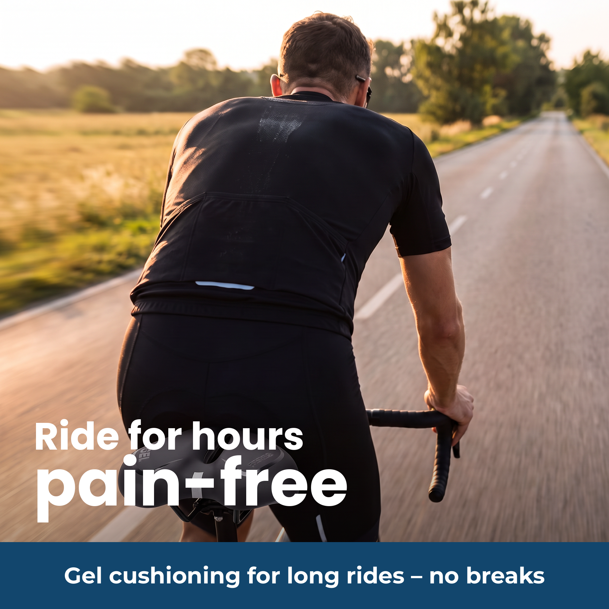 Man rides pain-free for hours on long tours thanks to the gel padding