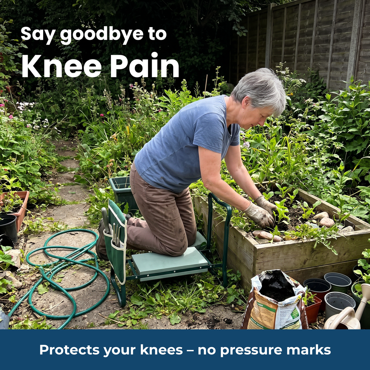 Say goodbye to knee pain – GartenFlex PRO kneeler in use