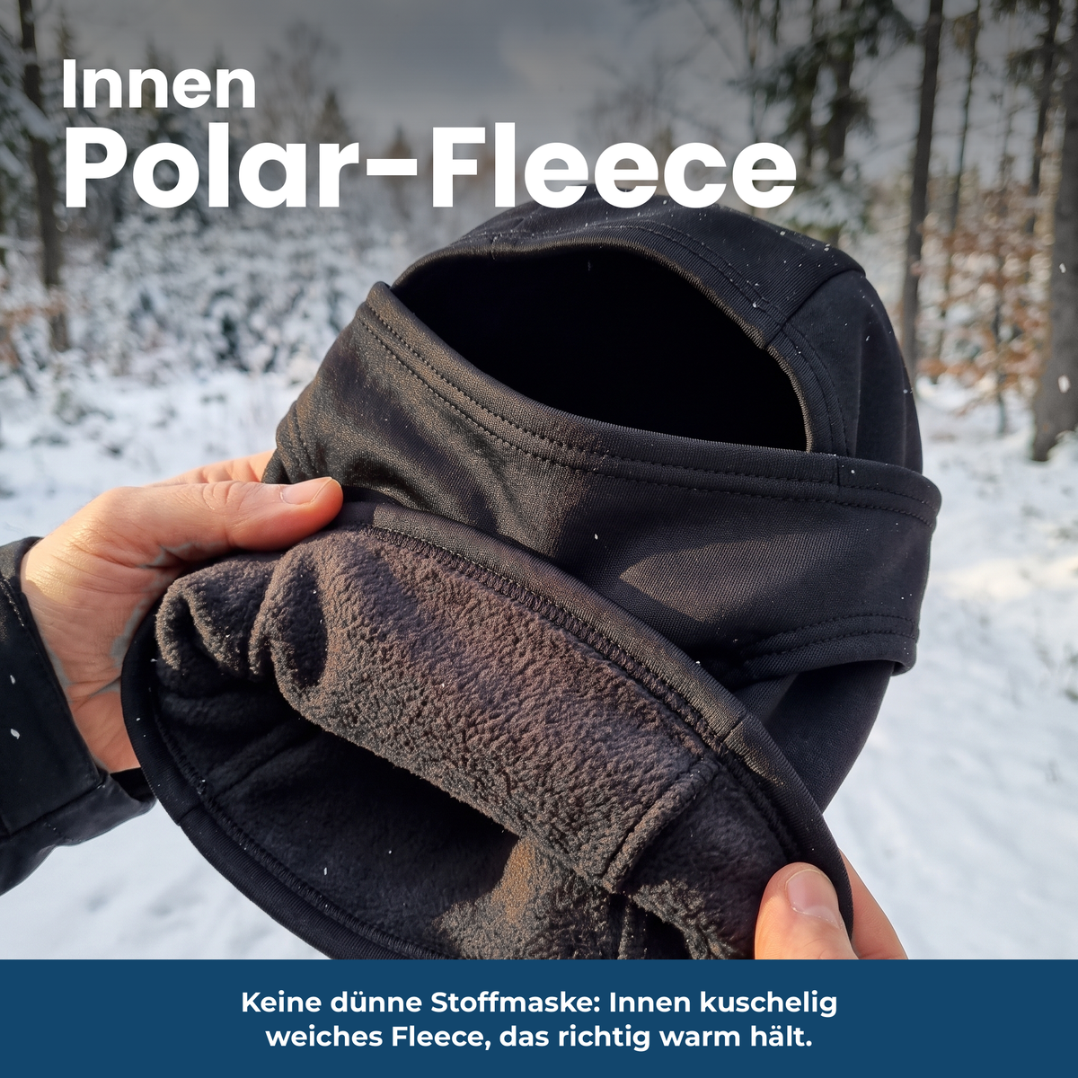 Polar-Fleece Sturmhaube - Polar-Fleece Innenfutter