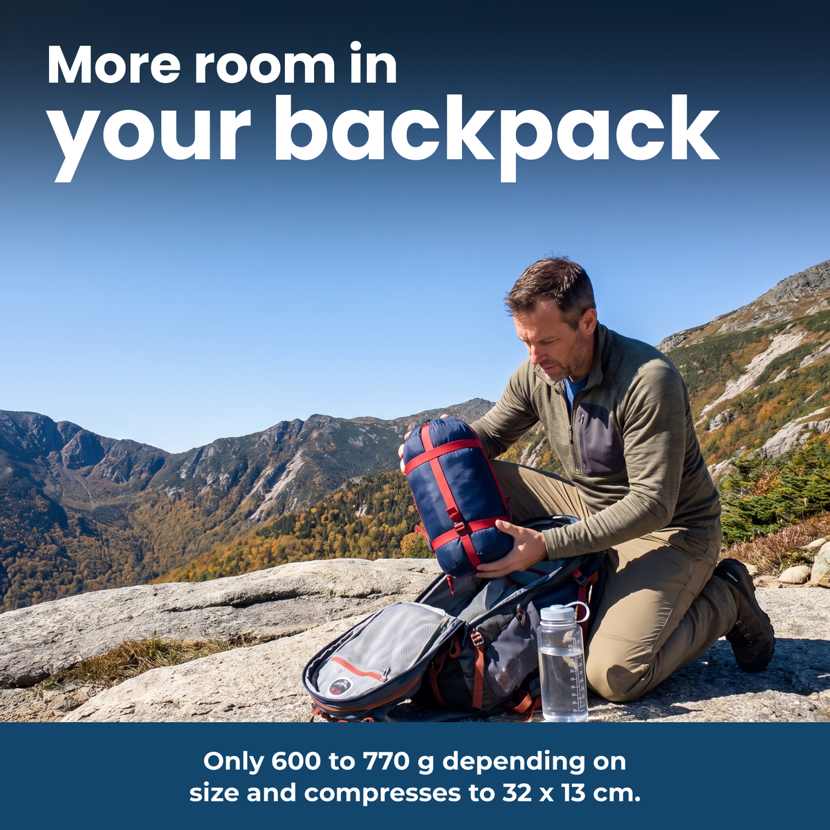 ThermoComfort Sleeping Bag – More room in your backpack