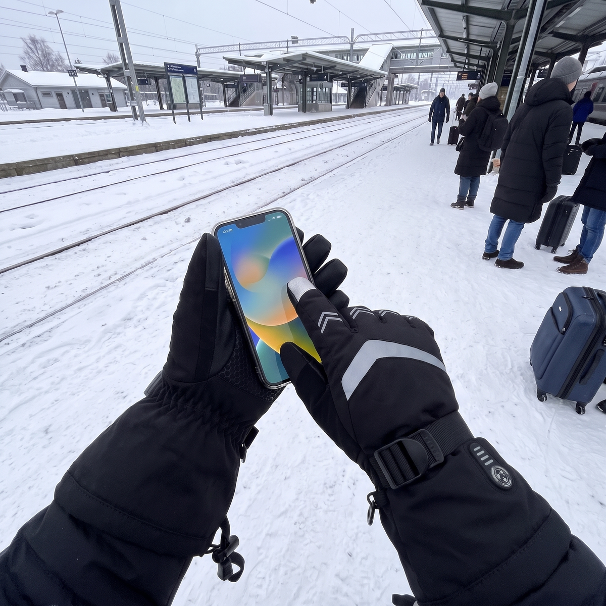 ThermoHand PRO Handy halten und tippen mit Touchscreen-Spitze